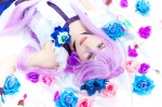 cosplay cure_moonlight dress heartcatch_precure! one_elbow_glove pretty_cure purple_hair takamura_aoi tsukikage_yuri rating:Safe score:0 user:nil!