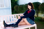 blouse cardigan kishi_asuka kneesocks pleated_skirt school_uniform skirt rating:Safe score:2 user:nil!