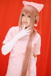 cosplay dress elbow_gloves gloves izumi_ayame nanase_ren nurse nurse_cap nurse_uniform pink_hair ponytail yakin_byoutou rating:Safe score:0 user:nil!