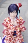 cosplay love_live!_school_idol_project mike side_ponytail thighhighs top_hat toujou_nozomi yukata rating:Safe score:0 user:nil!