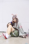 bow cosplay hairbow headband kantai_collection kimono pantyhose purple_hair sheer_legwear shorts socks tanaka zuihou_(kantai_collection) rating:Safe score:0 user:nil!