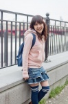 backpack jacket shino_kei skirt thighhighs zettai_ryouiki rating:Safe score:0 user:pixymisa