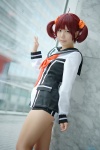 ahoge cosplay isshiki_akane reco red_hair sailor_uniform school_uniform shorts vividred_operation rating:Safe score:3 user:nil!