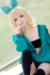 blonde_hair cosplay hairbow jacket kagamine_rin nepachi shorts thighhighs tubetop vocaloid rating:Safe score:0 user:pixymisa