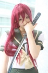 cosplay katana red_hair sailor_uniform saya school_uniform shakugan_no_shana shana sword rating:Safe score:0 user:darkgray