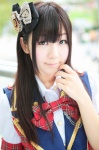 akb48 blouse chibi_suke cosplay hairbow kashiwagi_yuki_(cosplay) vest rating:Safe score:1 user:nil!