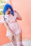 akane_ruka blue_hair cosplay eyepatch ikkitousen kneesocks nurse nurse_cap nurse_uniform ryomou_shimei stethoscope rating:Safe score:1 user:pixymisa