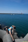 bikini cleavage dgc_0796 nishida_mai ocean ponytail side-tie_bikini swimsuit rating:Safe score:2 user:nil!
