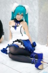 aqua_hair camisole cosplay hatsune_miku headset hizuki_yuuki project_diva_extend see-through skirt thighhighs twintails vocaloid rating:Safe score:4 user:nil!