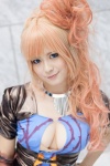 blouse blue_eyes cleavage corset cosplay furumiya_sui macross macross_frontier multi-colored_hair necklace sheryl_nome rating:Safe score:0 user:pixymisa