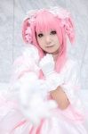 cosplay dress gloves hair_ribbons kaname_madoka kisaki_yune pink_hair puella_magi_madoka_magica twintails rating:Safe score:2 user:nil!