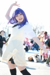 apron asakura_tiyo blouse cosplay purple_hair ribbon_tie skirt thighhighs working!! yamada_aoi rating:Safe score:1 user:pixymisa