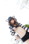 animal_ears bikini_top black_pink cat_ears cosplay croptop hoodie nanao_naru_original_character shorts sumomo swimsuit rating:Safe score:0 user:pixymisa