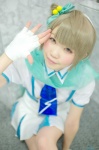 blonde_hair blouse cosplay fingerless_gloves gloves jumper love_live!_school_idol_project minami_kotori ponytail tie yuni_(ii) rating:Safe score:0 user:nil!