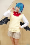 bat_wings blouse blue_hair cosplay hair_ribbons kurono_kurumu pantyhose pleated_skirt rosario+vampire school_uniform shiyu skirt sweater_vest rating:Safe score:0 user:nil!