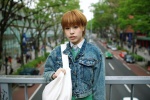 cardigan denim_jacket ohtsuki_amo pleated_skirt shoulder_bag skirt rating:Safe score:0 user:pixymisa