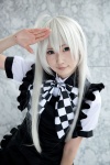 ahoge apron blouse cosplay haiyore!_nyaruko-san hiokichi miniskirt nyaruko skirt white_hair rating:Safe score:2 user:pixymisa