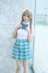 blonde_hair blouse cosplay love_live!_school_idol_project minami_kotori pleated_skirt sakuramiya_yukari school_uniform side_ponytail skirt rating:Safe score:0 user:nil!