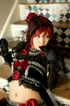 cosplay croptop elbow_gloves gloves lanthanum love_live!_school_idol_project miniskirt na-san nishikino_maki red_hair skirt veil rating:Safe score:1 user:nil!