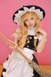 apron blonde_hair blouse braid broom cosplay kipi kirisame_marisa skirt touhou witch_hat rating:Safe score:1 user:nil!