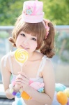 cosplay croptop hat idolmaster lollipop nina_(ii) skirt takatsuki_yayoi twintails wristband rating:Safe score:0 user:pixymisa