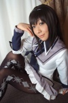 akemi_homura blouse cosplay hairband hanamura_misaki pantyhose pleated_skirt puella_magi_madoka_magica skirt rating:Safe score:1 user:nil!