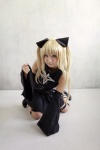 blonde_hair boots cosplay detached_sleeves dress enako golden_darkness hairbows to_love-ru twintails rating:Safe score:0 user:nil!