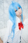 ahoge blouse blue_hair cosplay denpa_onna_to_seishun_otoko miiko open_clothes school_uniform touwa_erio rating:Safe score:1 user:Kryzz