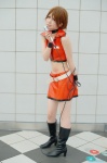 boots choker cosplay croptop default_costume haruki meiko microphone midriff miniskirt pantyhose skirt vest vocaloid rating:Safe score:0 user:nil!