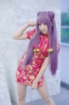 cosplay double_bun kyouka pantyhose purple_hair qipao ranma_1/2 shampoo sheer_legwear rating:Safe score:0 user:nil!