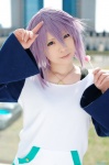cosplay lollipop purple_hair rosario+vampire ryuuna shirayuki_mizore sweater tank_top rating:Safe score:0 user:nil!