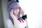 atsuki blouse cosplay dagashi_biyori dagashi_kashi glasses hairband purple_hair shidare_hotaru suspenders rating:Safe score:0 user:nil!