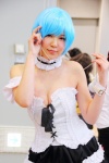 ayanami_rei blue_hair choker cleavage cosplay dress leash momosaki_asupurundo neon_genesis_evangelion pink_eyes rating:Safe score:1 user:pixymisa