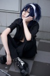 blue_hair cosplay headband hotsuma houtou_singi open_clothes yura_furube rating:Safe score:2 user:Log