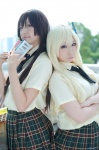 blonde_hair blouse boku_wa_tomodachi_ga_sukunai cosplay kashiwazaki_sena mai_(ii) miiko mikazuki_yozora pleated_skirt school_uniform skirt rating:Safe score:1 user:nil!