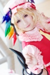 blonde_hair blouse cosplay flandre_scarlet hat niente pink_eyes tie touhou vest wings rating:Safe score:0 user:pixymisa