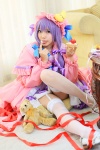 amatsuka_miyu cosplay dress garter_belt hat patchouli_knowledge purple_hair robe stuffed_animal teddy_bear thighhighs touhou zettai_ryouiki rating:Safe score:1 user:nil!