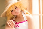 bakemonogatari blonde_hair cosplay dress nisemonogatari oshino_shinobu straw_hat suu rating:Safe score:2 user:pixymisa
