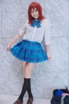 blouse cosplay kneesocks love_live!_school_idol_project nishikino_maki pleated_skirt red_hair school_uniform skirt skirt_lift soubi_zero rating:Safe score:6 user:nil!