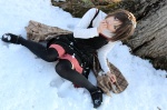 cosplay kanon_(series) kipi misaka_shiori pantyhose snow sweater thighhighs zettai_ryouiki rating:Safe score:2 user:nil!