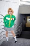 blonde_hair cosplay jacket kneesocks megami_tensei miniskirt natsu_yuki persona persona_4 pleated_skirt satonaka_chie skirt rating:Safe score:1 user:pixymisa