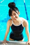 hair_bun one-piece_swimsuit pool sashihara_rino swimsuit wet wpb_122 rating:Safe score:0 user:nil!