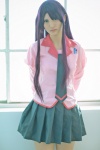 bakemonogatari blouse cosplay hina pleated_skirt purple_hair school_uniform senjougahara_hitagi skirt rating:Safe score:1 user:nil!
