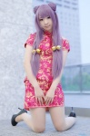 cosplay double_bun kyouka pantyhose purple_hair qipao ranma_1/2 shampoo sheer_legwear rating:Safe score:1 user:nil!