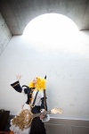 blonde_hair cosplay detached_sleeves dress guitar hairbow kagamine_rin meltdown_(vocaloid) saku scene_ever_4 twintails vocaloid rating:Safe score:0 user:nil!