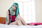 aqua_hair camisole cosplay hatsune_miku houtou_singi pantyhose romeo_to_cinderella_(vocaloid) shorts vocaloid rating:Safe score:5 user:xkaras