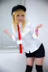 blonde_hair blouse cosplay hat michiko shorts tagme_character tagme_series thighhighs tie rating:Safe score:2 user:pixymisa