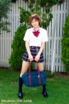 blouse bookbag kanon_(ii) kneesocks pleated_skirt school_uniform skirt rating:Safe score:0 user:nil!