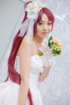 cosplay dress flowers gloves headdress necklace puella_magi_madoka_magica red_hair renge sakura_kyouko tiered_skirt rating:Safe score:0 user:pixymisa