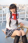 akemi_homura cosplay glasses hairband kneesocks mahoshoujo_necoco☆magika necoco pleated_skirt puella_magi_madoka_magica sailor_uniform school_uniform skirt twin_braids rating:Safe score:0 user:nil!